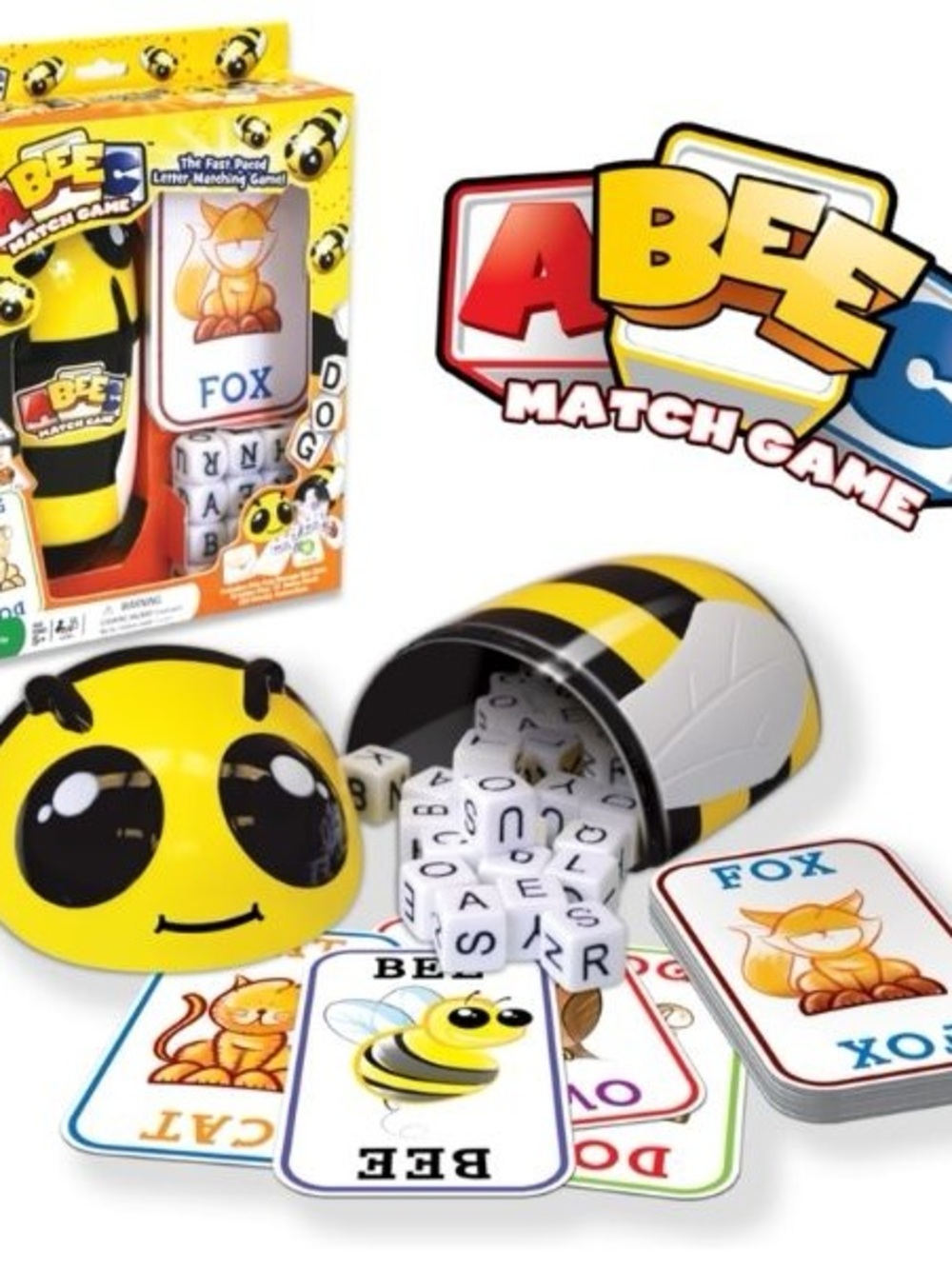 A Bee Match Game – Kids Letter Matching Game (Yellow)